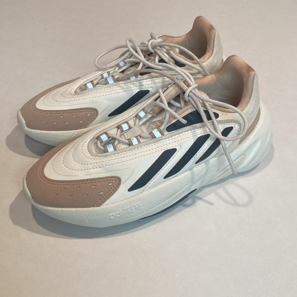ADIDAS OZELIA Women's Beige Leather Mixed Sneakers Size 4.5 EUC 36.5 EUC - Picture 3 of 14